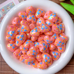 Cuentas de amor luminosas facetadas pintadas a mano, cadena de teléfono móvil DIY, accesorios de joyería, cuentas acrílicas, cuentas de amor bonitas - Product Image 4