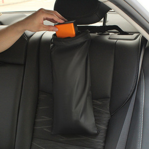 Car <b>Seat</b> Back <b>Storage</b> Bag Black Rectangular Hanging Multi Functional Car Trash Can For Interior Organization - Product Image 1