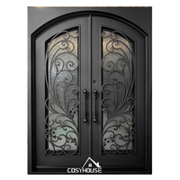 Porte d'entrée principale en fer extérieur américaine, moderne, double grille en fer, porte de portail, dernières conceptions, arches, portes en fer forgé pour maisons