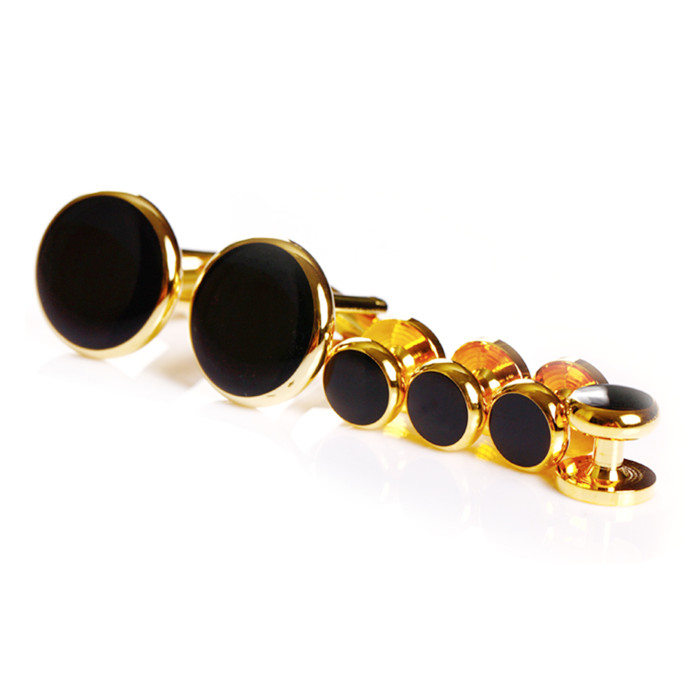 Boutons De Manchettes Anciens En Plaqué Or - Bijou Vintage Pour Chemise, Occasion