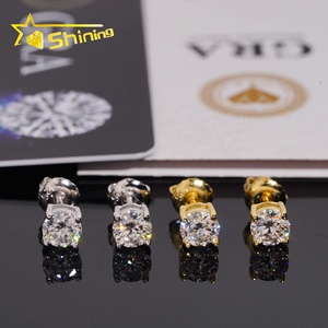 Wholesale Bulk Jewelry 925 Sterling <strong>Silver</strong> Round Cut 5mm Earrings Women <strong>Small</strong> <strong>Studs</strong> for Making Vvs Miossanite Iced Out - Product Image 2