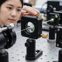 Support d'objectif optique de précision en aluminium usiné CNC, anodisé noir, réglable, pour alignement laser