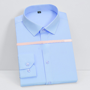 Chemise boutonnée pour homme, style décontracté chic, en tissu coton et polyester, design classique, manches longues, confortable - Product Image 1