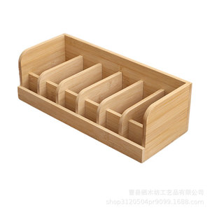Bamboo Belt <b>Storage</b> Box Rectangle Open Top With Compartments For Wardrobe <b>Clothes</b> Organization - Product Image 5
