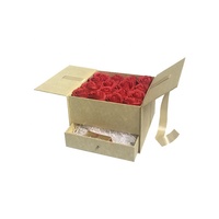 Nouvelle arrivée Boîte cadeau carrée à fleurs Article unique Boîte à fleurs à double ouverture Tiroir Boîte cadeau pour demoiselle d'honneur Anniversaire