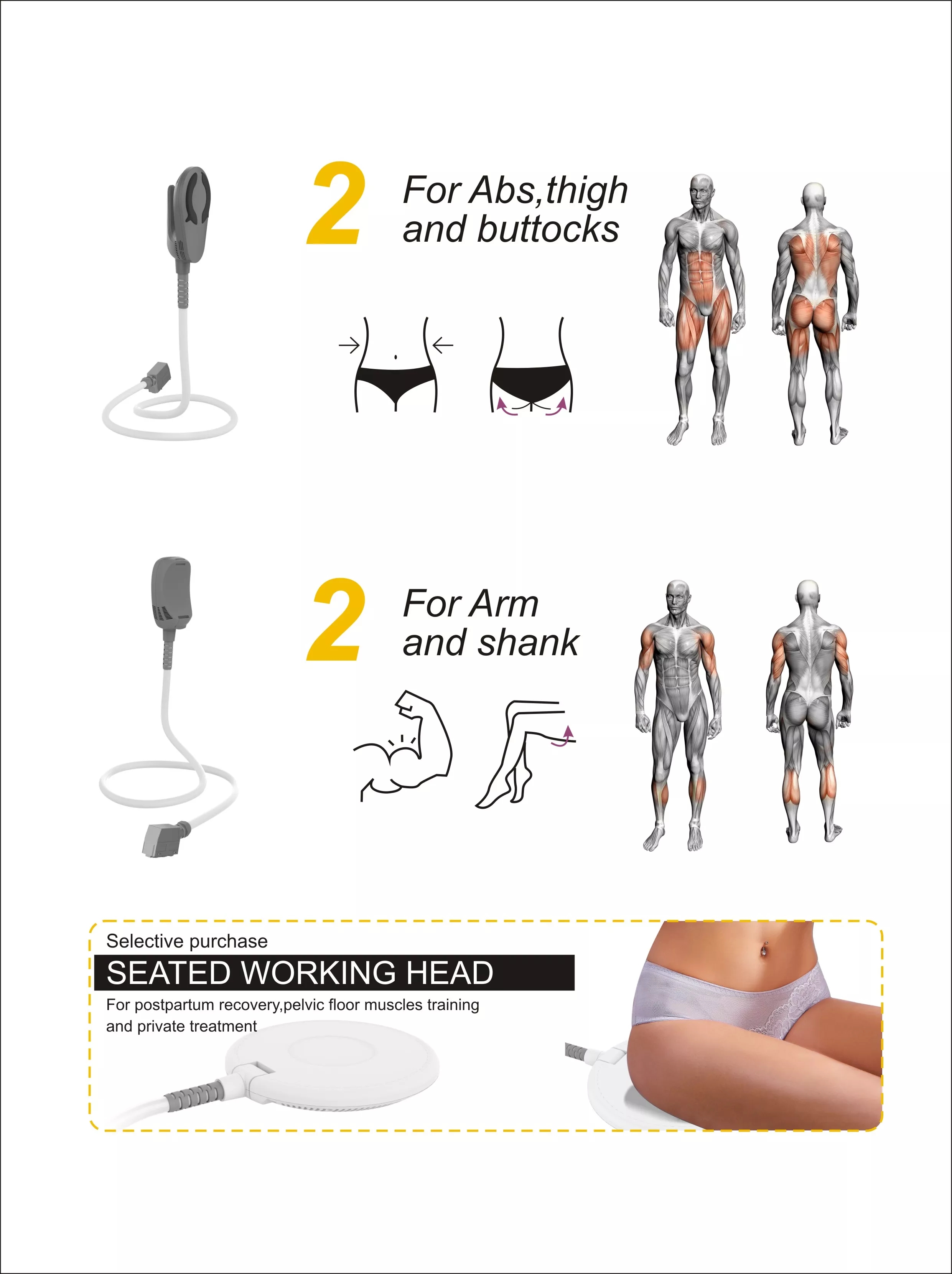 Portable Electromagnetic EMS EMShape Body Slimming Machine Fat Removal Build Muscle
