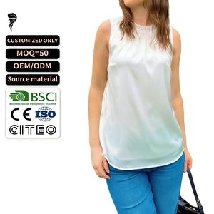 Ropa Casual para Mujer, Chaleco sin Mangas, Top Holgado, Top de Satén con Tirantes, Estilo Burbuja, para Mujer - Product Image 1