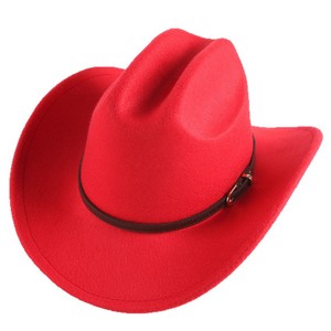 Chapeau de cowboy ZhenXi M56-58cm en feutre uni avec bande en cuir, style western - Product Image 5