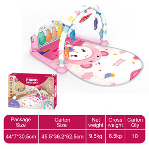 Gymnase <span class=keywords><strong>d</strong></span>'activités pour bébé avec piano Ours rose et oiseau - <span class=keywords><strong>Tapis</strong></span> de piano 4 en 1 avec jouets suspendus pour le <span class=keywords><strong>d</strong></span>éveloppement sensoriel et la relaxation - Product Image 1