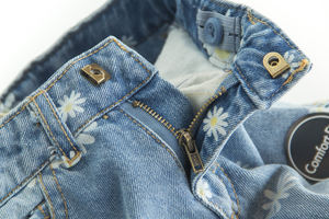 Personalizzabile stampato graziose margherite fiori luce blu lavato cotone Denim ragazze Jeans <span class=keywords><strong>pantaloni</strong></span> - Product Image 3