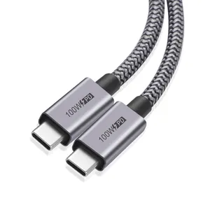 Cable de datos USB 3,1 tipo C a tipo C, carga rápida 5A PD y Cable de vídeo HD 4K