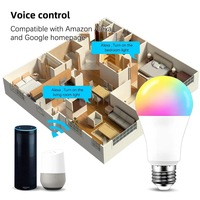 Ampoule LED sans fil 15W, contrôle vocal Alexa, gradation de tonalité, design graffiti, interrupteur en aluminium E27 B22
