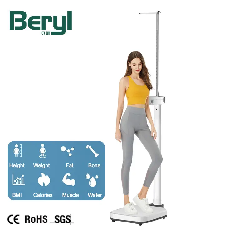 LCD hiển thị có trọng lượng Chiều cao quy mô 200kg kỹ thuật số BMI Body Fat trọng lượng và chiều cao quy mô điện tử LCD Chiều cao đo quy mô