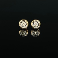Boucles d'oreilles clous de luxe en or 14K 18K plaqué rhodium, serties de diamants de laboratoire taille brillant, certifiés IGI, finition raffinée