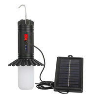 Lampe de camping solaire à filament LED rechargeable, lampe de tente suspendue avec panneau solaire séparé pour cour extérieure