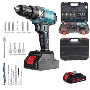 Cordless Electric Drill 21V Max Lithium Battery Keyless Chuck Dual Speed Home Improvement Power Tool Set - Product Image 2