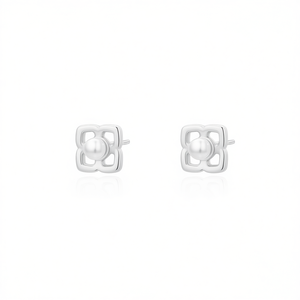 Boucles d'oreilles clous Amy Amy en fausses perles plaquées or 18 carats, perles blanches rondes, style minimaliste, pour usage quotidien, bijoux pour femmes PE2692 - Product Image 4