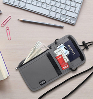 Dompet Leher Perjalanan Bahan Nilon Haoran, Anti RFID, Tempat Paspor, Logo Custom, Tempat Kartu Identitas