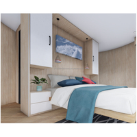 Casa contenedor moderna de lujo con estructura de acero, casa redonda de acero prefabricada de madera para exteriores, casa de vacaciones