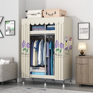 Armoire <span class=keywords><strong>de</strong></span> rangement en tissu pliable, Simple et moderne pour garde-robe, bricolage, installation facile, renforcement - Product Image 5