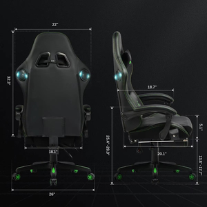<span class=keywords><strong>Silla</strong></span> Gaming <span class=keywords><strong>Razer</strong></span> Negra y Verde con Masaje, Altavoces, Cuero PU, Edición Racing, <span class=keywords><strong>Silla</strong></span> Gaming con Reposapiés - Product Image 4