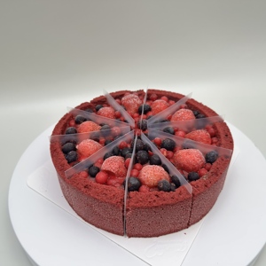 <span class=keywords><strong>เค้ก</strong></span>มูสเรดเวลเวทแช่แข็ง ฮาลาล ไขมันต่ำ พร้อมเนื้อสตรอว์เบอร์รีและบลูเบอร์รี ของหวานสำหรับน้ำชายามบ่าย - Product Image 2