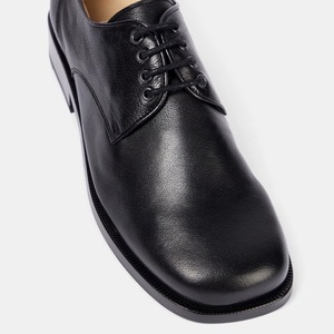 Classique britannique petites chaussures en cuir carré bout rond lacets de chaussures simples lacets bas et chaussures Derby - Product Image 4