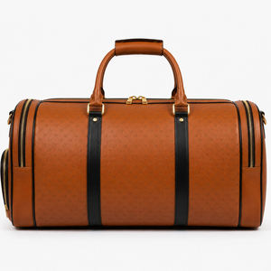Custom Travel Duffle <b>Bag</b> PU Leather Weekender <b>Bag</b> Large Capacity Carry On Luggage <b>Bag</b> with Shoe Compartment and Adjustable Strap - Product Image 4