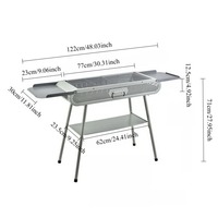 Barbecue portable en métal pour le camping, petit barbecue pliable pour la cuisson de la viande en extérieur