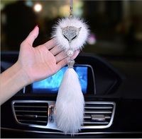Renard laine rétroviseur pendentif et vison rétroviseur pendentif et renard plume rétroviseur pendentif