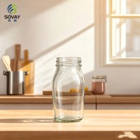 Pot en verre mini de 130 ml à épaules courbes, lisse, vide, personnalisable avec logo pour échantillons et emballages commerciaux
