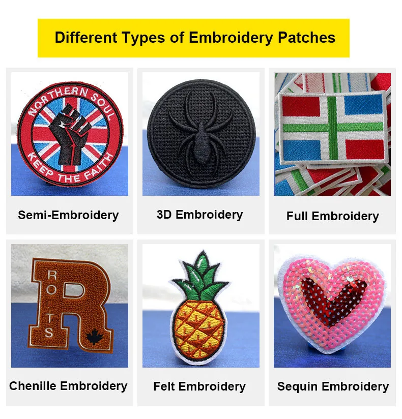 China Factory Wholesale Custom Iron On Embroidery Patches Chenille Embroidered Patches Sequin Patches For Clothing