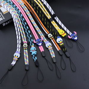 Cartoon Character Phone <b>Lanyard</b> 4Mm <b>Polyester</b> Adjustable Neck Strap With Silicone Pendant For Student ID Keychain Anti Loss - Product Image 1