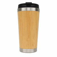 Mug de voyage en bambou de 450 ml avec couvercle, gravure laser personnalisée, vente en gros directe usine Chine, idéal pour les trajets quotidiens et les programmes de cadeaux en gros