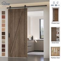 Porte coulissante en mélamine de style rustique espagnol avec kit de quincaillerie pour une utilisation intérieure dans une villa, un hôtel, une chambre à coucher, une cuisine