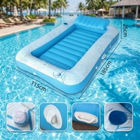 Matelas flottant gonflable avec poignées et boucles, chaise longue de piscine simple ou double, lit d'air flottant pour vacances à la plage