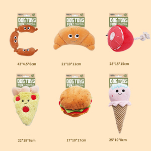 Hoge Kwaliteit Custom Huisdier Hond Speelgoed Duurzaam Luxe Gevulde Hamburger Worstjes Brood Piepend Pluche Interactieve Hond Kauwspeelgoed - Product Image 4