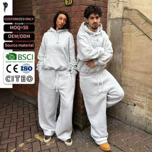 Conjunto Deportivo Personalizado con Logotipo, Pantalones Deportivos Holgados de Felpa de Alta Calidad, Chándal de Algodón para Hombre - Product Image 1