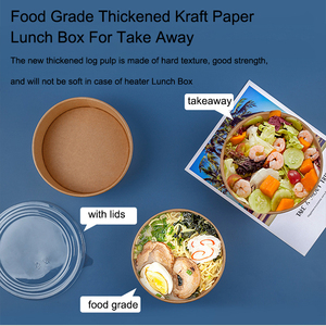 Gobelets en papier jetables carrés et ronds en gros, résistants à la chaleur, en kraft, imperméables, <span class=keywords><strong>avec</strong></span> logo personnalisé, pour salades et <span class=keywords><strong>poke</strong></span> bowls, <span class=keywords><strong>avec</strong></span> couvercle en PE - Product Image 4