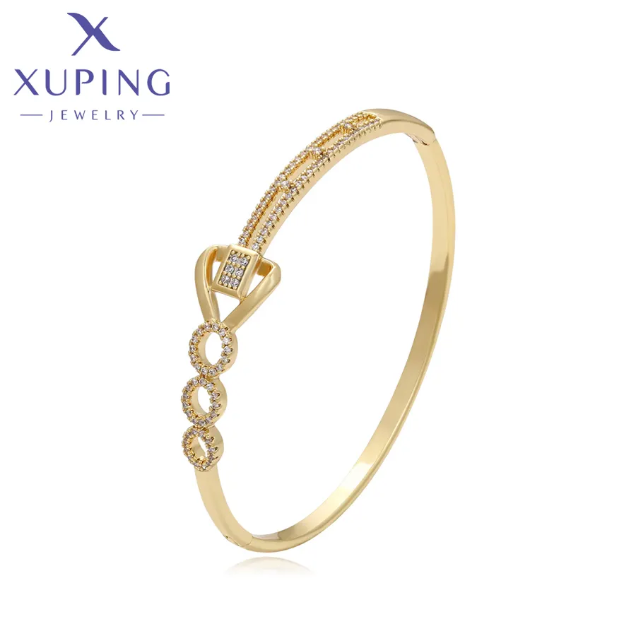 133/CK Xuping đồ trang sức thời trang hot bán Chất lượng cao thanh lịch Kim cương phong cách mới 14k màu vàng Bangle cho nữ