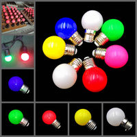 Ampoules LED de jardin pour ambiance festive, culot E27, alimentation CA, en plastique, forme G45, 1W 3W, rouge, vert, jaune, bleu