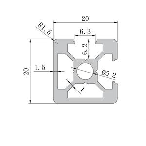 Profilés industriels en alliage d'aluminium extrudé noir ZHIEN personnalisés, profil en V 2020N2, tempérage T3-T8, découpe et débobinage 1% CN/JIA - Product Image 3