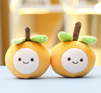Op maat gemaakte knuffel oranje fruit knuffels knuffeldier sleutelhanger bouw uw merk gepersonaliseerd PP katoen gevuld 11-30CM