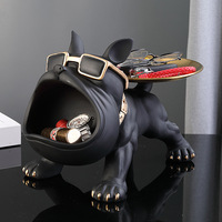 Décoration de rangement en résine en forme de bouledogue, style luxe léger, pour salon, meuble à chaussures, plateau d'entrée, décoration de déménagement, cadeau