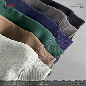 <span class=keywords><strong>Felpa</strong></span> <span class=keywords><strong>con</strong></span> Cappuccio Personalizzata da Uomo 370G, Trendy <span class=keywords><strong>con</strong></span> Doppia <span class=keywords><strong>Cerniera</strong></span>, Tinta Unita, Pesante, <span class=keywords><strong>con</strong></span> Giacca Cardigan e Tecnica di Lavaggio - Product Image 6