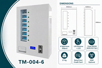 Mini Máquina Expendedora de Pared con 6 Selecciones, Botón LED, Pantalla LCD, Pago, Dispensador Compacto de Autoservicio para Té, Café e Higiene, con Certificación CE y SDK