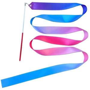 Ruban de danse en gros, dégradé brillant, pour gymnastique rythmique, avec bâton en plastique, pour spectacles et fêtes - Product Image 1