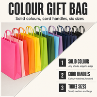 Sac cadeau en papier coloré avec poignée, sac de fête multicolore, sac pour mariage, anniversaire, baby shower, boutique, vente en gros