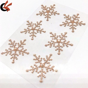 Lấp lánh bông tuyết giáng sinh thẻ thủ công trẻ em tự dính Rhinestone dán trang trí lễ hội - Product Image 1