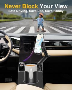 2-in-1 Cup Holder Phone Mount, Anti-Slip No Shake 360&deg; Ball Joint, Long Arm Holds Large Bottles, Universal Compatible - Product Image 4